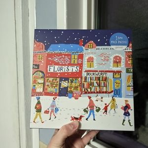 New! Snow Day Holiday Scene Main street village puzzle